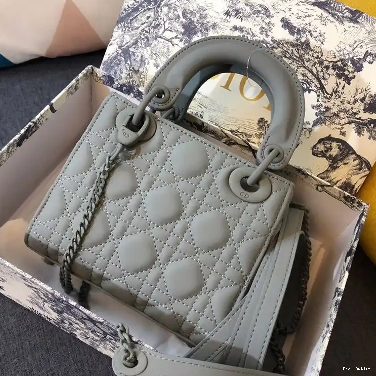 Dior Factory Outlet Bag Mini Ultramatte Grey Dior Calfskin Lady 0211