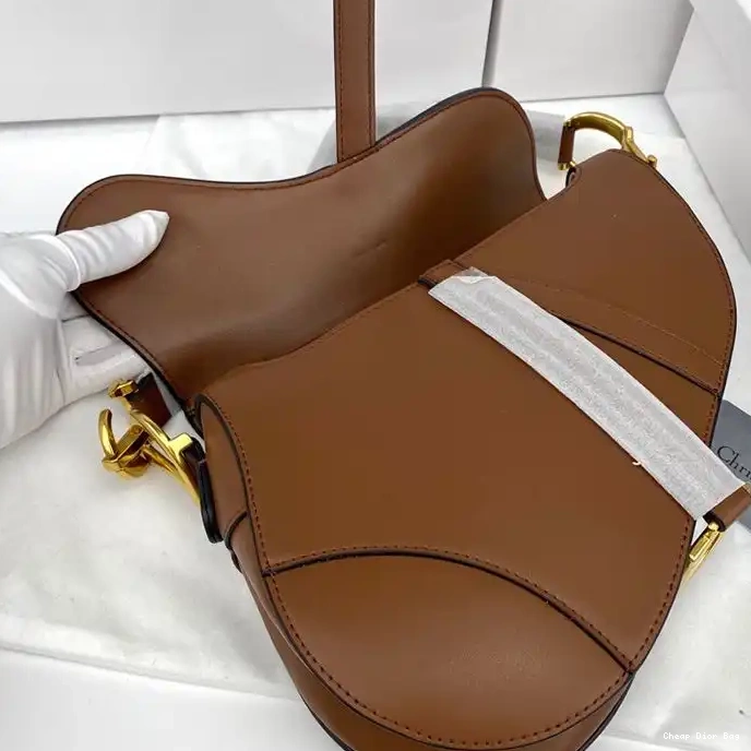 Dior Factory Outlet Calfskin Brown Dior Bag Saddle Smooth 0218