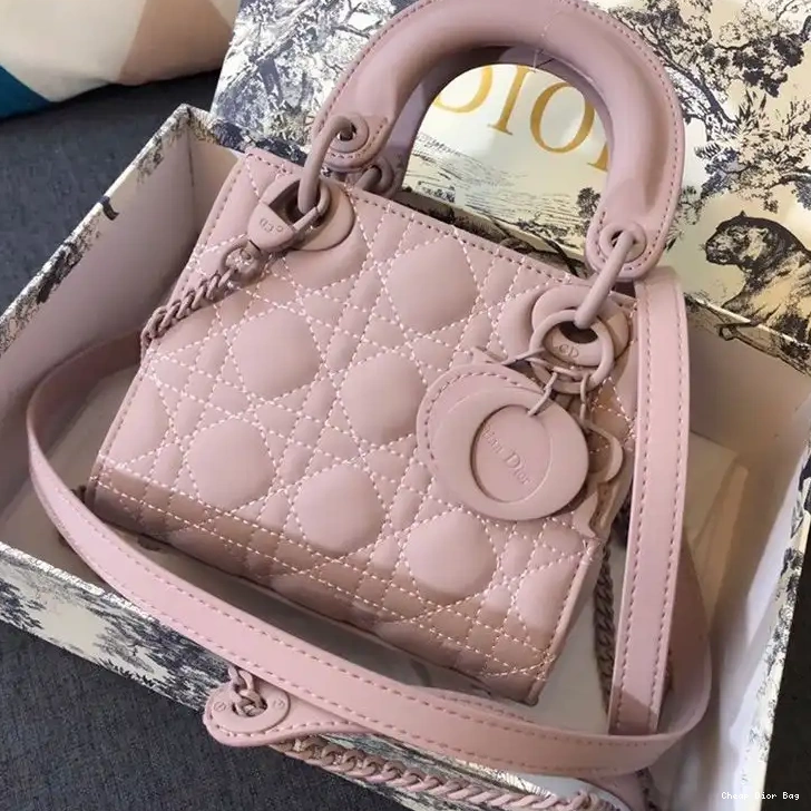 Dior Outlet Pink Mini Ultramatte Bag Calfskin Lady Dior 0212