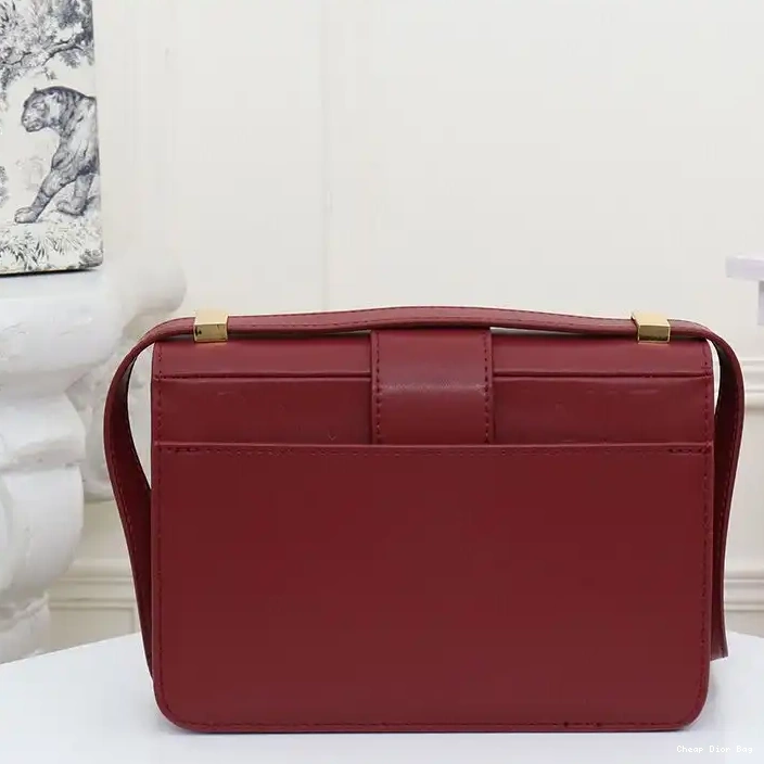 Dior Outlet 30 Burgundy Bag Dior Montaigne Calfskin Box 0212