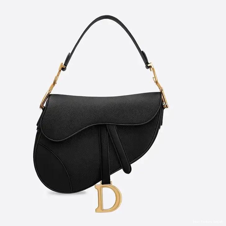 Dior Outlet Saddle Bag Dior Grained Black Calfskin 0219