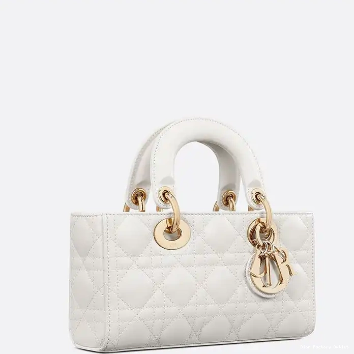 Dior Outlet Small Bag Cannage Lady Lambskin White D-Joy 0221