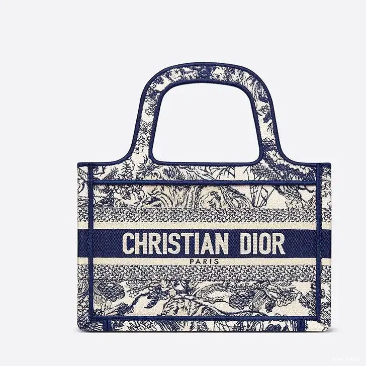 Cheap Dior Bag Mini Motif Canvas De Jouy Tote Blue Dior Toile Book 0226