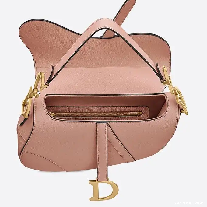 Dior Outlet Calfskin Saddle Apricot Bag Grained Dior 0308