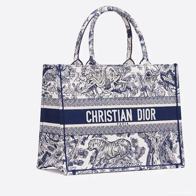 Dior Outlet Tote Motif Blue Canvas Book Jouy De Dior Toile 0305