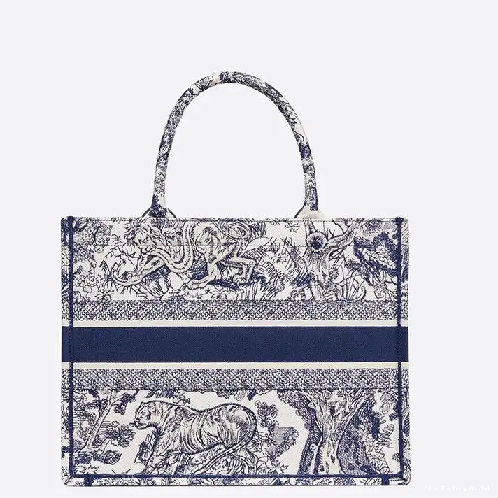 Dior Outlet Tote Motif Blue Canvas Book Jouy De Dior Toile 0305