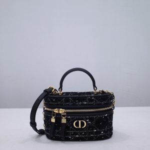 DIOR Caro Mini Vanity Handbag D2332 Black