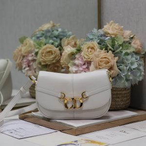 Dior Small CD Besace Handbag D9380 White